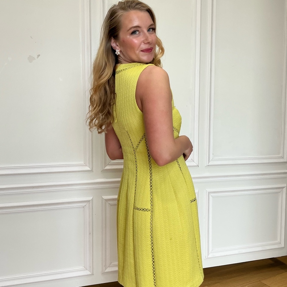 Elegant Yellow Lace Dress - Picture 4 of 6